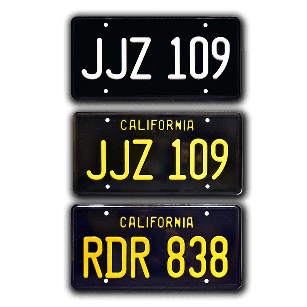Metal Stamped Replica Prop License Plate Combo Bullitt Mustang /& Charger JJZ 109 RDR 838